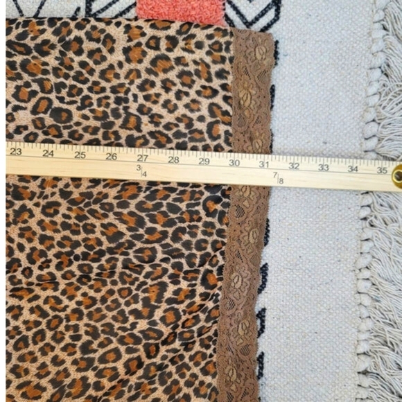 THATS SO FETCH LEOPARD PRINT & BLACK LACE MINI SLIP DRESS, SZ 8 - Picture 11 of 12